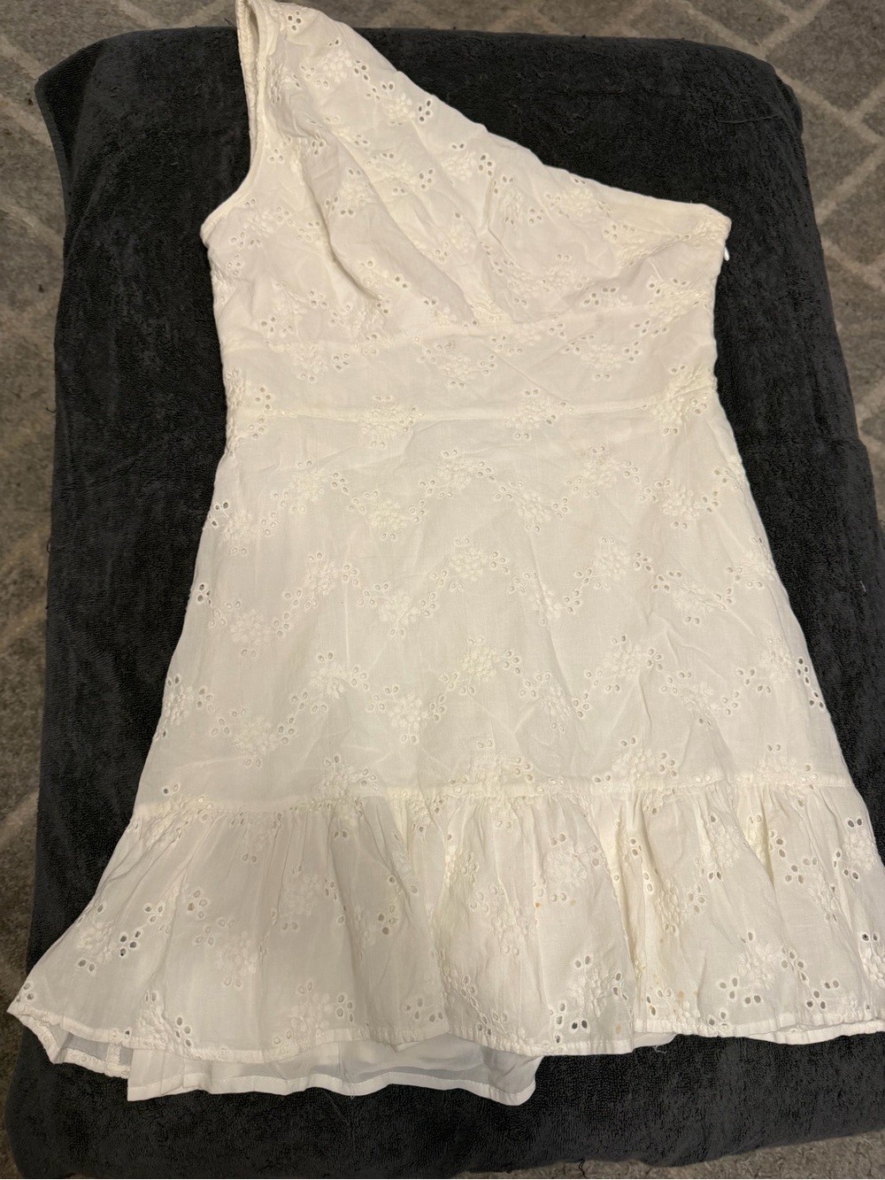 Urban Outfitters One-Shoulder White Eyelet Dress for Kids